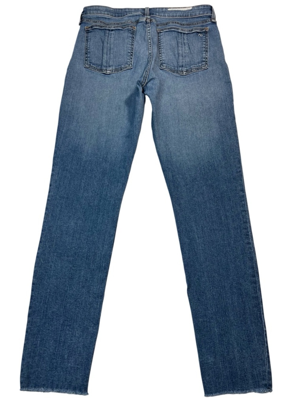 Rag and Bone Cate Skinny Blue Jeans Raw Hem Medium Wash Womens Size 31 Designer - Picture 3 of 12